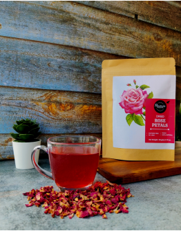 FLAVOURS AVENUE - Dried Rose Petals, 50gms (100% Edible, Sun-Dried | Gulab Patti | Dried Rose Petals | Use in Tea, Baking, Making Rose Water, Crafting)