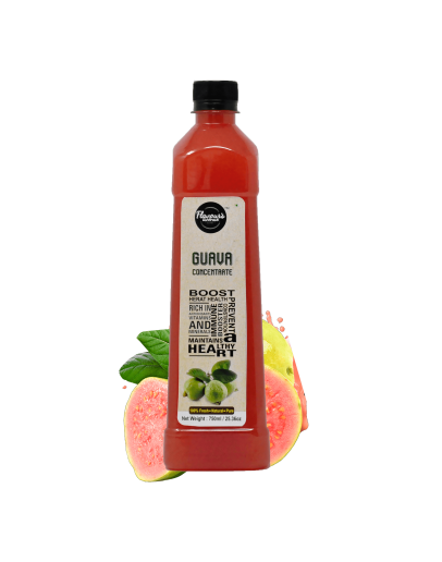 FLAVOURS AVENUE - Guava Concentrate - 100% Real Ingredients - Makes 10-15 Drinks, Concentrate for Cocktails, Mocktails, Mojitos - 750ml / 25.36oz
