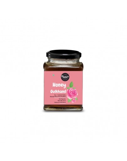 FLAVOURS AVENUE - Honey Gulkand - Rose Petal Jam, 300gms / 10.5oz  (100% Natural | Sun Cooked | Nature’s Coolant | Made from Pushkar Roses.)